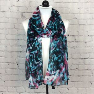 Bebe Women’s O/S Multicolored Animal Print Watercolor Scarf/Wrap Lightweight